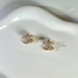 Crystal CC Earrings Gold