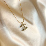 CC Crystal Pendant Gold Small