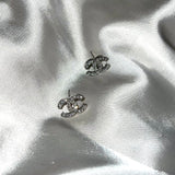 Crystal CC Earrings Silver