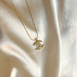 CC Crystal Pendant Gold Small