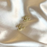 Crystal CC Earrings Gold