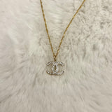 CC Crystal Pendant Gold