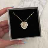 CC Diamond White Heart Necklace